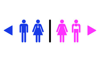 Joke common toilets sign for gay bar. Vector