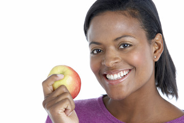 Woman Holding Apple