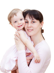 Little girl with mom