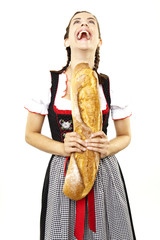 frau mit baguette