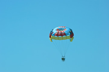parasailing in the sky
