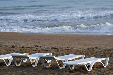 Fototapeta na wymiar Plaża, Plaża, Leerer Strand