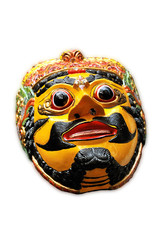 Wooden mask with man character from Malang East Java Indonesia
