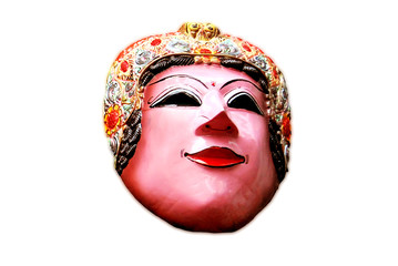 Wooden mask with woman character from Malang East Java Indonesia
