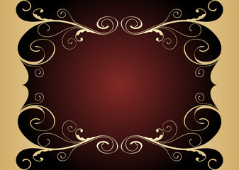 red and gold floral background