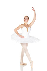 Naklejka premium Young caucasian ballerina