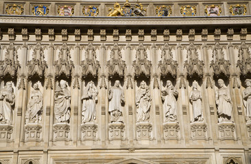 London - Westminster abbey - saints from west facade
