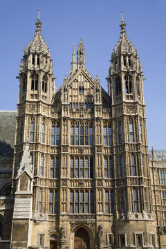 London - west facade of Parliament