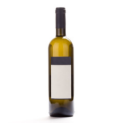white wine bottle with blank label