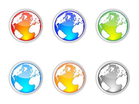 world map buttons vector illustration