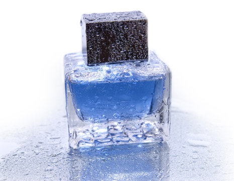 Blue parfume bottle