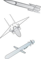 airplane rocket - vector