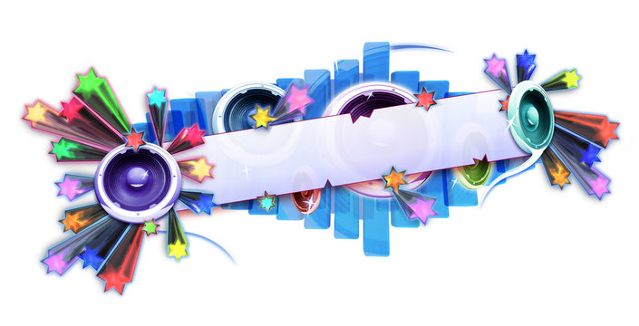 Affiche vierge couleurs 3D festival musique