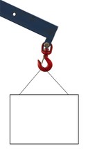 Freigestelltes Schild am Haken