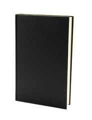 One black book isolated on white background
