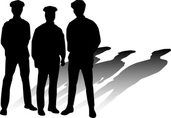 police man vector silhouettes