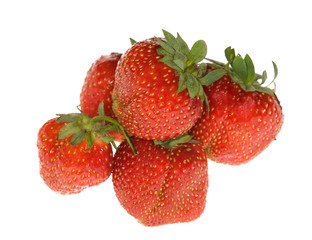 Group of red sweet strawberries