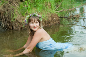 girl  in river