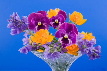 Vase with bouquet of flowers