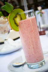 Milk shake with strawberry