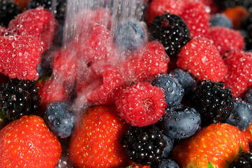 wet fresh berries background