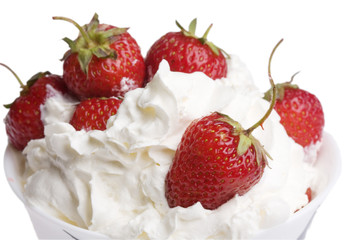 strawberries in cream