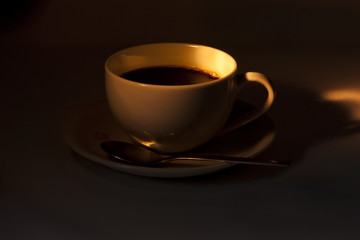 coffee cup in dark