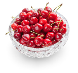 Cherries in crystal bowl
