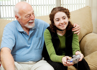 Grandpa Bonds with Teen