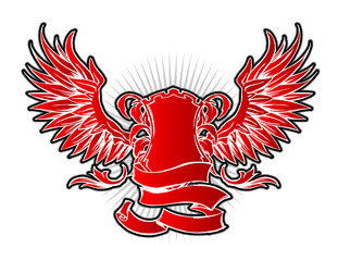 Fototapeta premium Red Crest with Wings