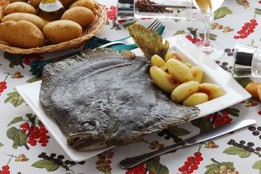 Rombo al forno su letto di patate - Secondi Pesce Veneto