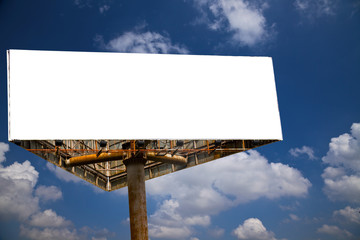 the billboard on the blue sky background.