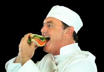Sandwich Eating Chef