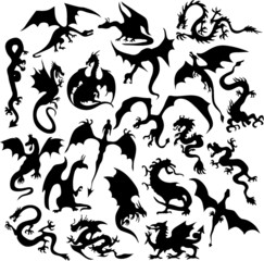 dragons silhouette collection