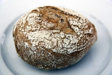 Whole grain cereal bread on plate