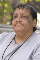 depressed elderly black woman