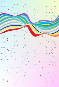 Party vector background with colorful ribbon.
