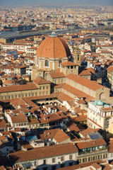 Fototapeta na wymiar Panoramiczny widok Florencji od Campanile di Giotto