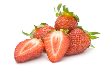 strawberries isolated on white