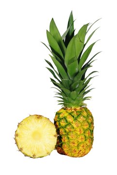 whole pineapple and cut