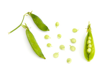 Young peas from legume