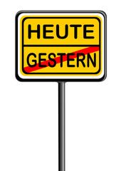 Information mit Schild