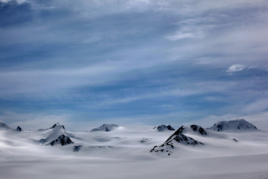 Snowy Mountain Peaks - Harding Ice Field