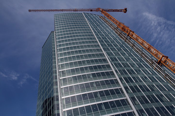 Topping out Construction of a Skyscraper