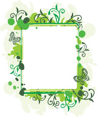 grunge floral frame