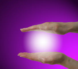 parallel hands and white light