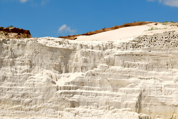 Sandy mountain with the bird's nests