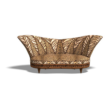 cushy sofa with african design
