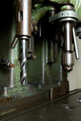 Drill machinery in workshop