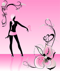 Silhouette of the beautiful harmonous girl